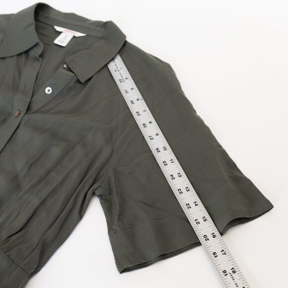 H&M Tie-belt Button Down Shirt Dress Small Midi Casual Classic Viscose Retro - Picture 8 of 9